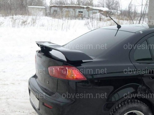 Спойлер на багажник Lancer X 2007-2015 ABS пластик, колір чорний глянець